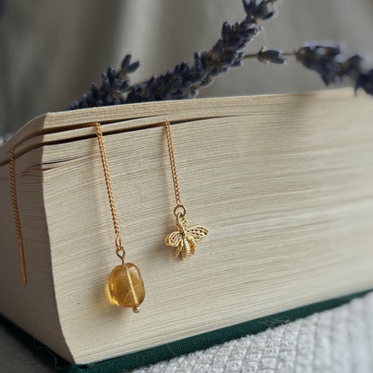 AMBRA - Asymmetrische Fädelohrringe