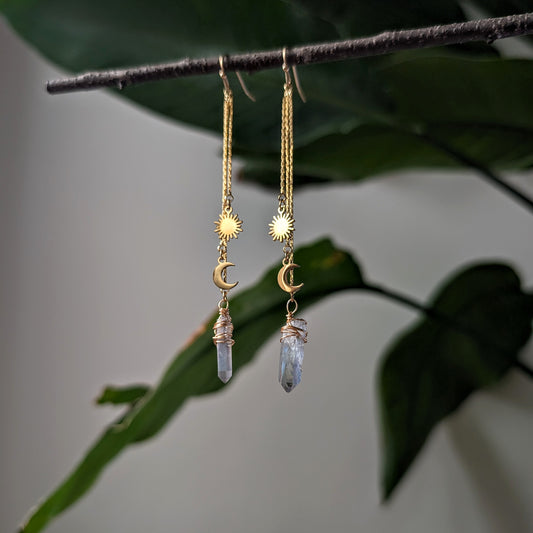 ASTERIA - Hängeohrringe mit Bergkristall