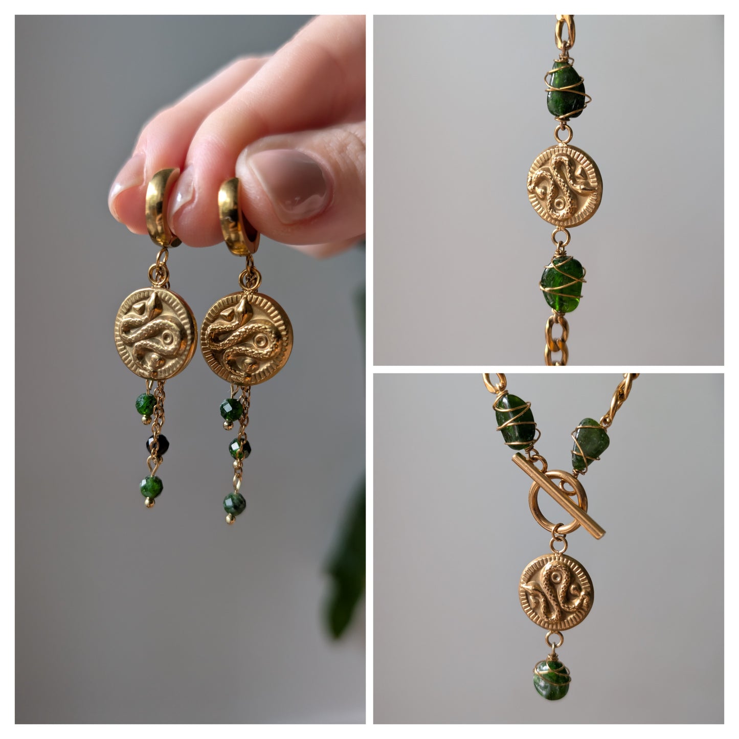 BASILISKA - SET mit Ohrringen, Halskette und Armband