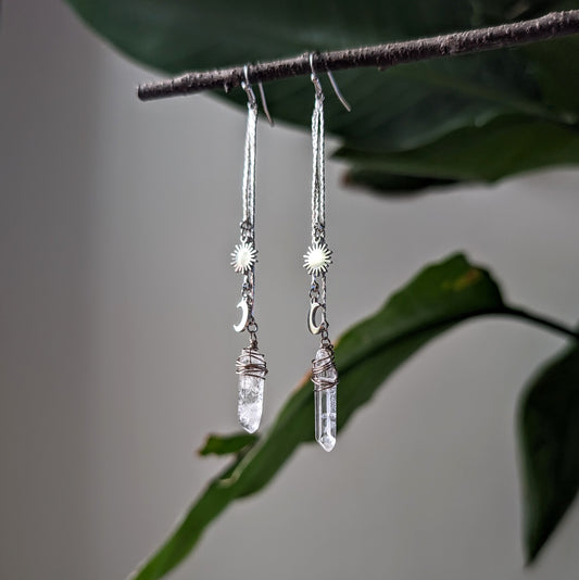 ASTERIA - Hängeohrringe mit Bergkristall