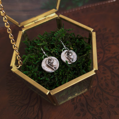 ANCIENT FERN - Ohrringe | 925 Silber & 999 Silber, Silberohrringe mit Farnabdruck